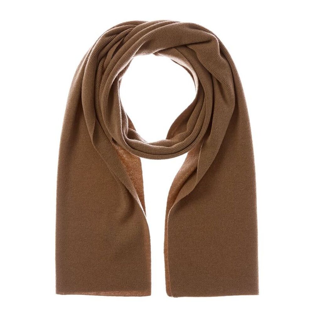 Sofiacashmere Full Needle Rib Wool & Cashmere-Blend Scarf, Brown